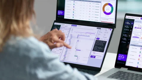 Software Engineer Monitors AI Platform Performance Stock Footage 345856015