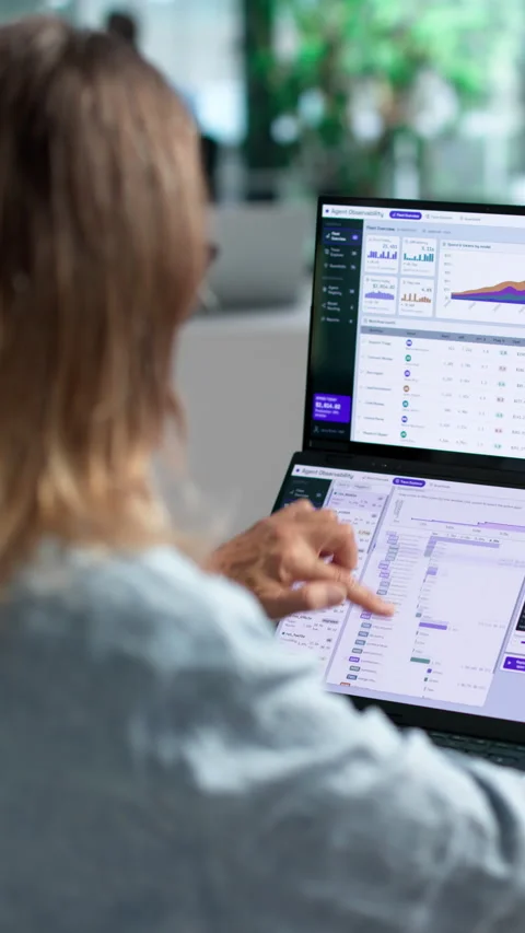 Software Engineer Monitors AI Platform Performance Stock Footage 346931642