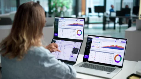 Software Engineer Monitors AI Platform Performance Stock Footage 347290080