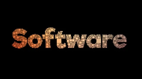 Software Engineer Pixelated Text Warping Looping Pixels With Glitch Effect Stock Footage 113882315