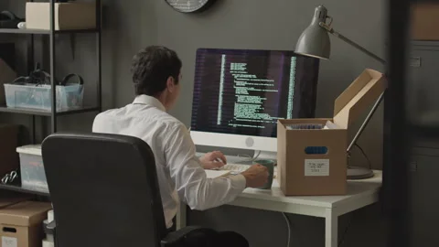 Software Engineer Program Coding in Office Stock Footage 262030680