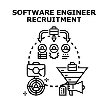 Software engineer recruitment process onboarding talent acquisition イラスト素材