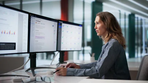 Software Engineer Reviews AI Knowledge Base Stock Footage 336793271