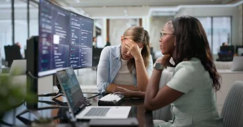 Software Engineer Struggles With Code, Feeling Tired And Stressed Today. Photos