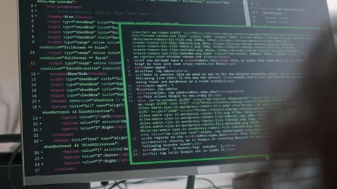 Software Engineer Typing HTML Code on Computer in Office Stock Footage 274340267