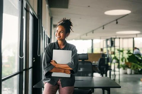 Software engineer using laptop computer with global network connection Stock Photos