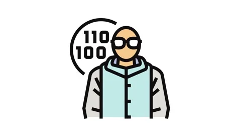 Software engineer worker color icon animation Stock Footage 326100320