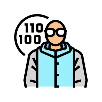 Software engineer worker color icon vector illustration イラスト素材