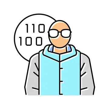 Software engineer worker color icon vector illustration Stock Illustration