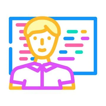 Software engineer worker color icon vector illustration Stockillustratie