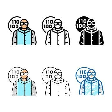 Software engineer worker color icon vector looks Stock Illustration