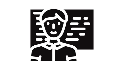 Software engineer worker glyph icon animation Stock Footage 326746246