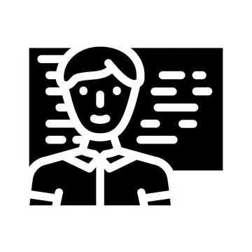 Software engineer worker glyph icon vector illustration Stock Illustration