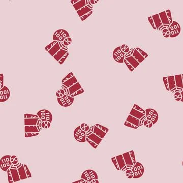 Software engineer worker glyph seamless pattern Stock Illustration