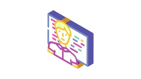 Software engineer worker isometric icon animation Stock Footage 327294177