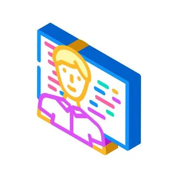 Software engineer worker isometric icon vector illustration Illustrazione stock
