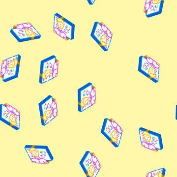 Software engineer worker isometric icon seamless pattern Stock Illustration