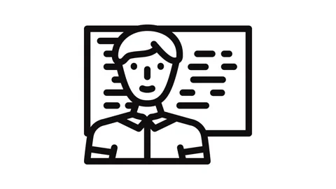 Software engineer worker line icon animation Stock Footage 326765843