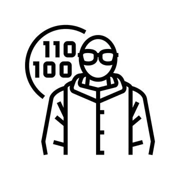 Software engineer worker line icon vector illustration Stock Illustration