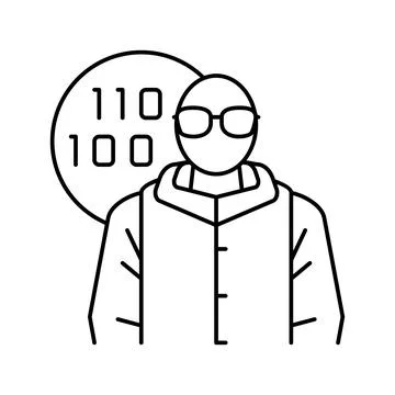 Software engineer worker line icon vector illustration Stock Illustration