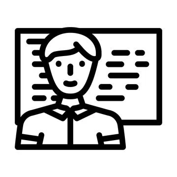 Software engineer worker line icon vector illustration Stock Illustration