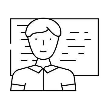 Software engineer worker line icon vector illustration Stockillustratie