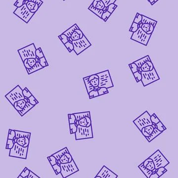 Software engineer worker line vector seamless pattern Stock Illustration