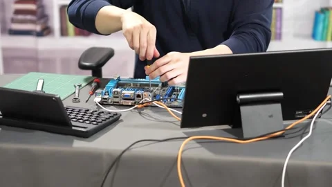 Software Engineer working on an Artificial Intelligence program Stock Footage 295395036