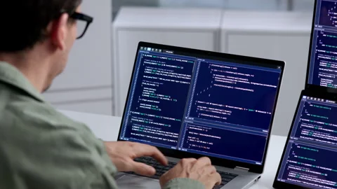 Software Engineer Working Focused Stock Footage 347909814