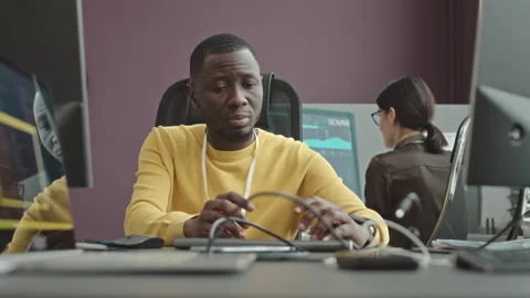 Software Engineer Working on PC in Office Stock Footage 247621947