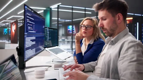 Software Engineer Writing Code On Computer Stock Footage 331155467