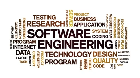 Software Engineering Animated Tag Word Cloud,Text Animation seamless loop. Stock Footage 151825331