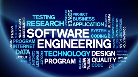 Software Engineering Animated Tag Word Cloud,Text Animation seamless loop. Stock Footage 151826386