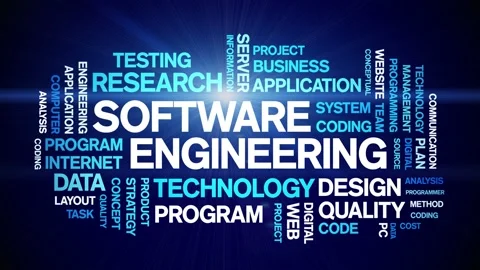 Software Engineering Animated Tag Word Cloud,Text Animation seamless loop. Stock Footage 151826502