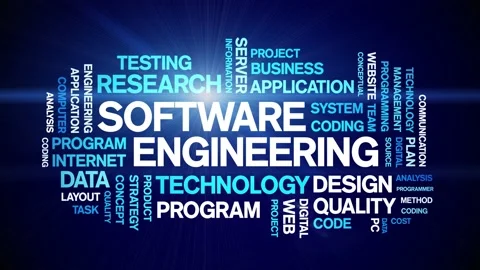 Software Engineering Animated Tag Word Cloud,Text Animation seamless loop. Stock Footage 151826581