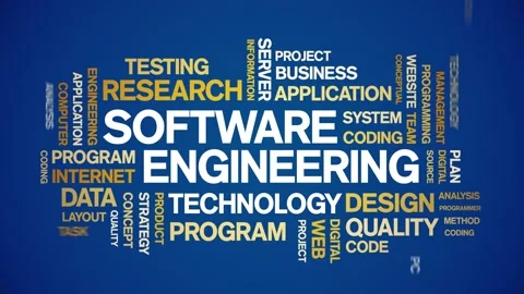 Software Engineering Animated Tag Word Cloud,Text Animation seamless loop. Stock Footage 151826897