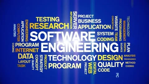 Software Engineering Animated Tag Word Cloud,Text Animation seamless loop. Stock Footage 151827291
