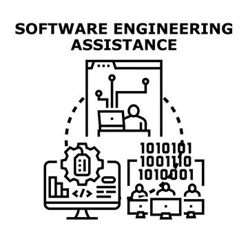Software engineering assistance for product development process Stock Illustration
