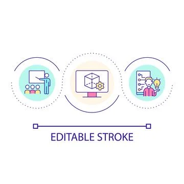 Software engineering course loop concept icon Stock Illustration