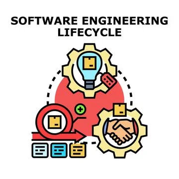 Software engineering development lifecycle icon concept Stock Illustration