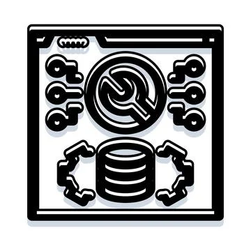 Software engineering development process with data access keys 스톡 일러스트