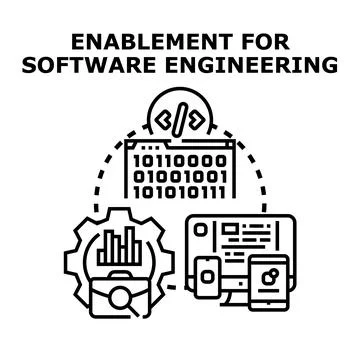 Software engineering enablement for digital development process Stock Illustration