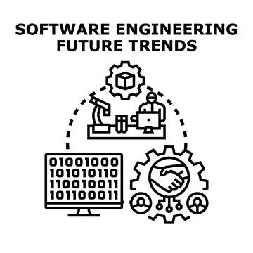 Software engineering future trends and development concepts 库存插图