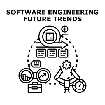 Software engineering future trends and development strategy Stock Illustration
