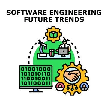 Software engineering future trends and development concepts 库存插图