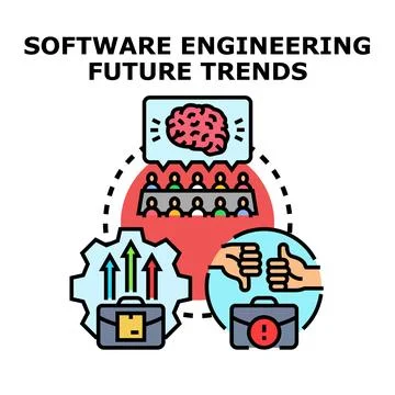 Software engineering future trends developing business strategies Ilustração Stock