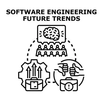 Software engineering future trends developing business strategies Stock Illustration