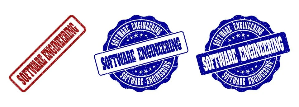 SOFTWARE ENGINEERING Grunge Stamp Seals Illustrazione stock