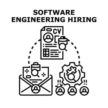 Software engineering hiring process and talent acquisition イラスト素材