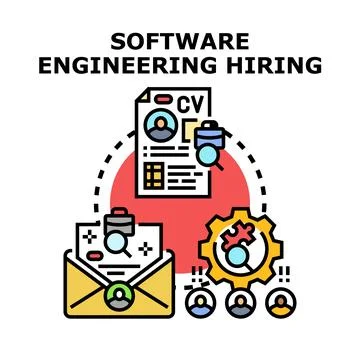 Software engineering hiring process and talent acquisition Stock Illustration